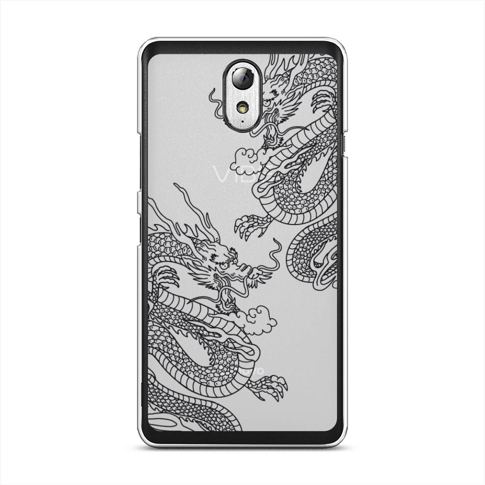 

Чехол на Lenovo Vibe P1m "Два китайских дракона", Серый;черный, 111350-1
