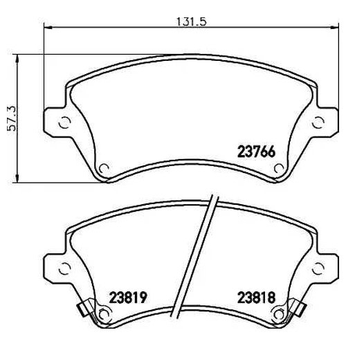 

Комплект передних тормозных колодок Hella 8DB355027911 для Toyota Corolla