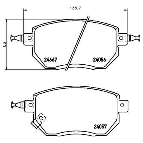 

Комплект передних тормозных колодок Hella 8DB355028231