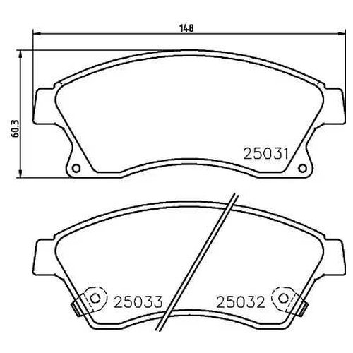 

Комплект передних тормозных колодок Hella 8DB355028811