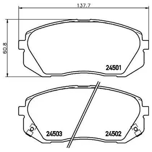 

Комплект передних тормозных колодок Hella 8DB355028571
