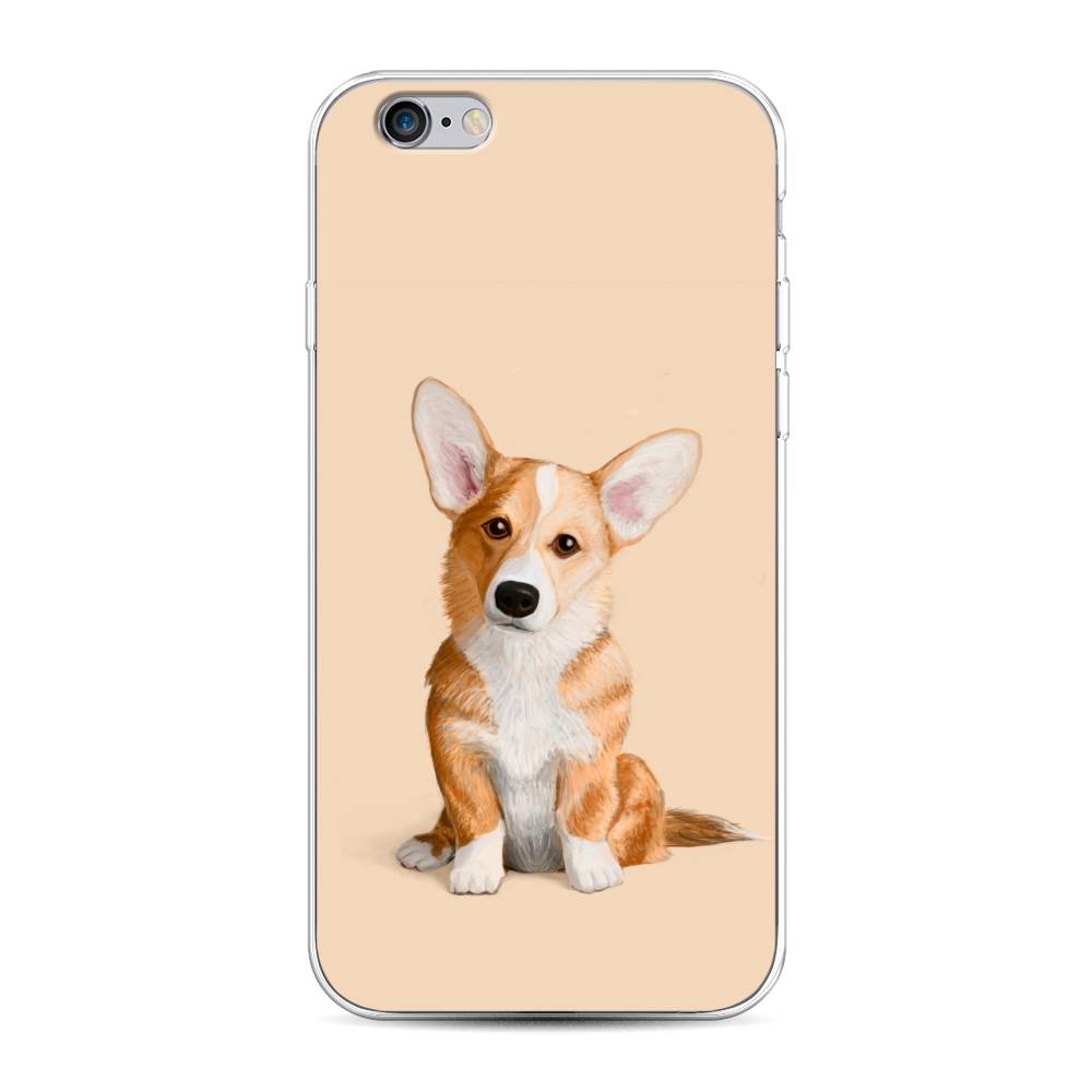 

Чехол на Apple iPhone 6 "Грустный Корги", Коричневый;бежевый, 0104S50-1