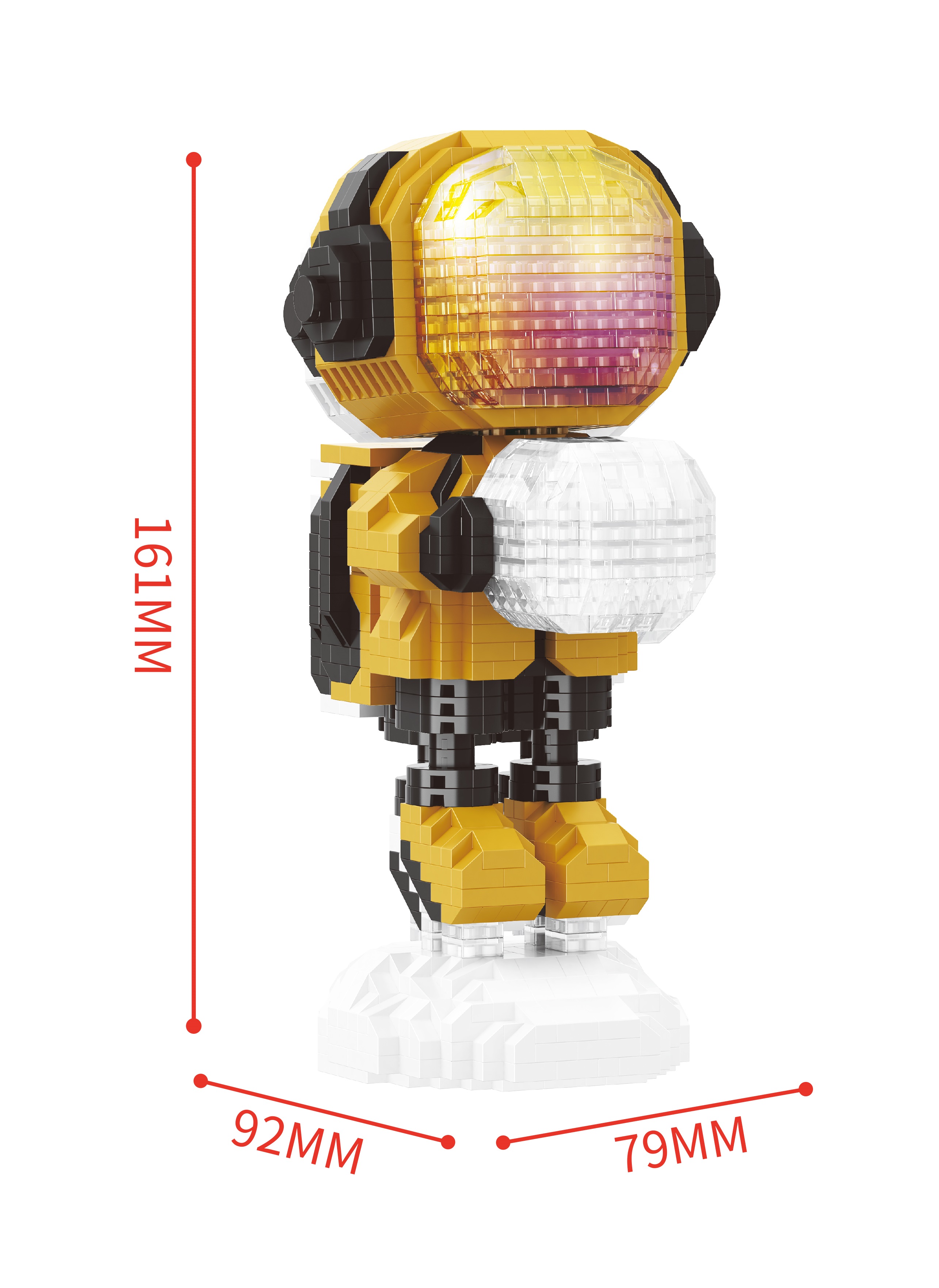 Конструктор 3D из миниблоков Balody LP Космонавт желтый и кротовая нора 1294 эл BA210662
