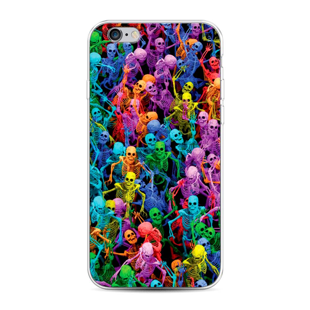 

Чехол на Apple iPhone 6 "Вечеринка скелетов", Фиолетовый;желтый;оранжевый, 0104S50-6