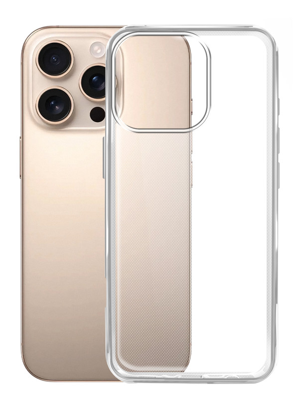 

Чехол силиконовый для Apple iPhone 16 Pro прозрачный, Apple iPhone 16 Pro