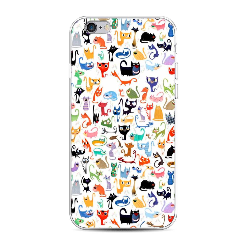 

Чехол на Apple iPhone 6 "Цветные коты", Разноцветный, 0104S50-1