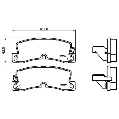 

Комплект тормозных колодок Hella 8DB355026741 для Toyota Corolla
