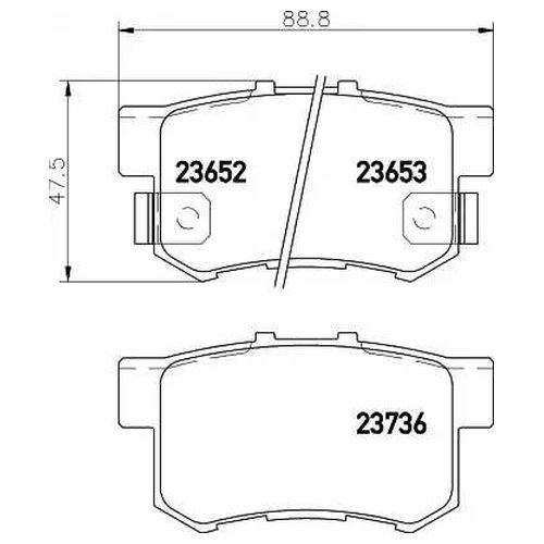 

Комплект задних тормозных колодок Hella 8DB355027811
