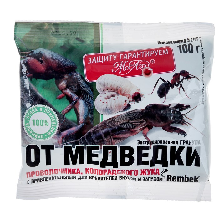 

Средство от медведки и проволочника "МосАгро" "Рембек", гранулы, 100 г