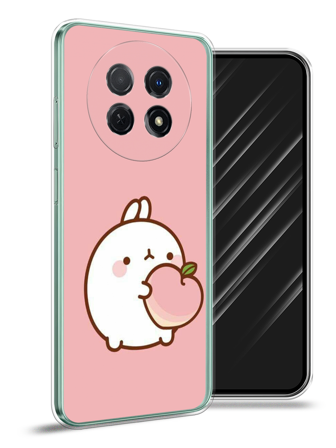 

Чехол Awog на Huawei Nova Y91 "Кролик с персиком", Розовый;бежевый, 6121650-1
