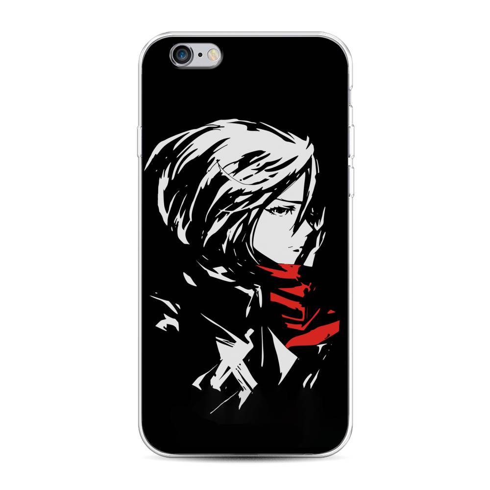 

Чехол на Apple iPhone 6 "Микаса минимализм", Черный;серый;красный, 0104S50-4