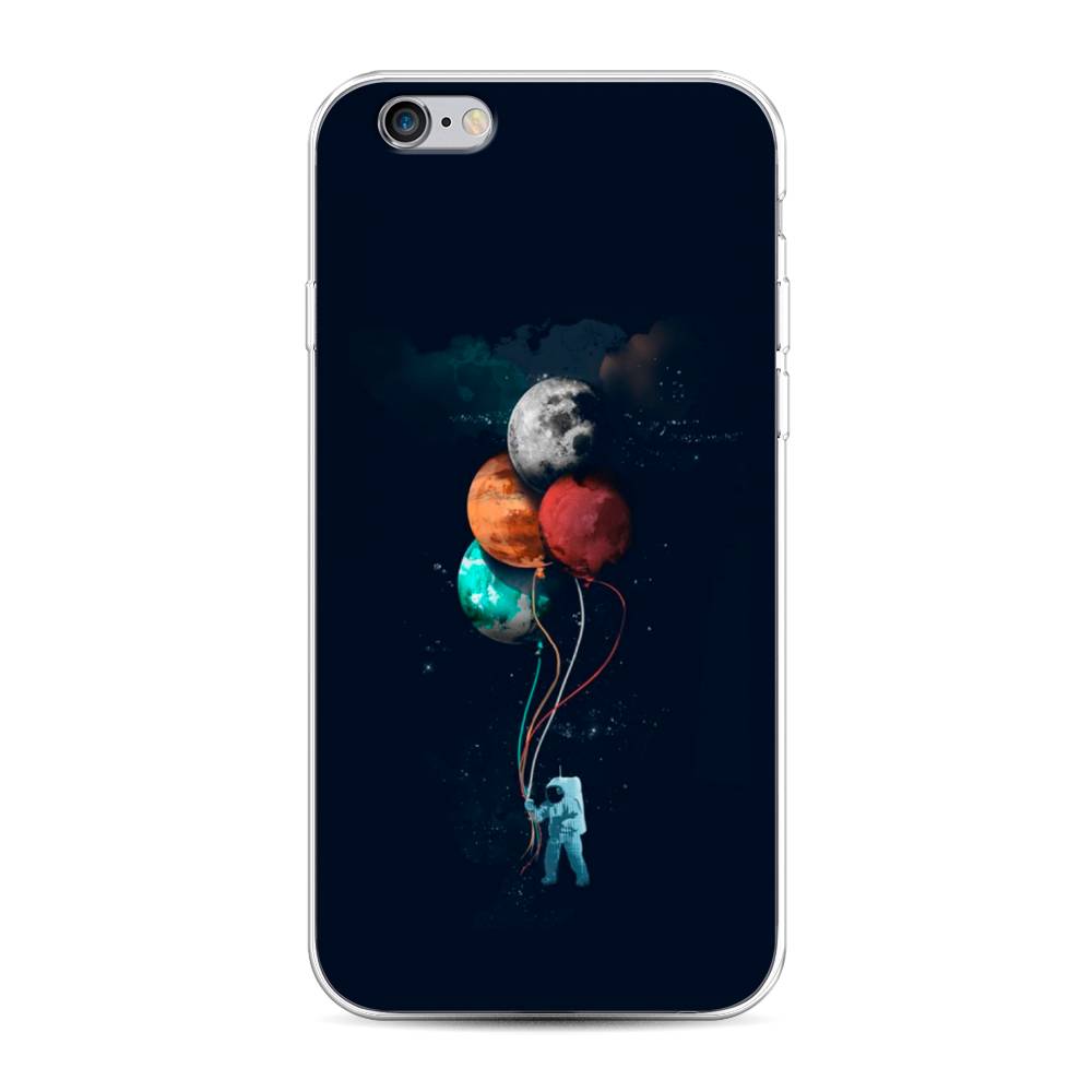 

Чехол на Apple iPhone 6 "Космонавт с шариками", Разноцветный, 0104S50-4