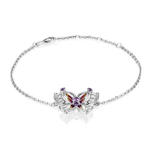 фото Браслет из серебра с аметистом/эмалью platina jewelry 05-0687-00-203-0200-69