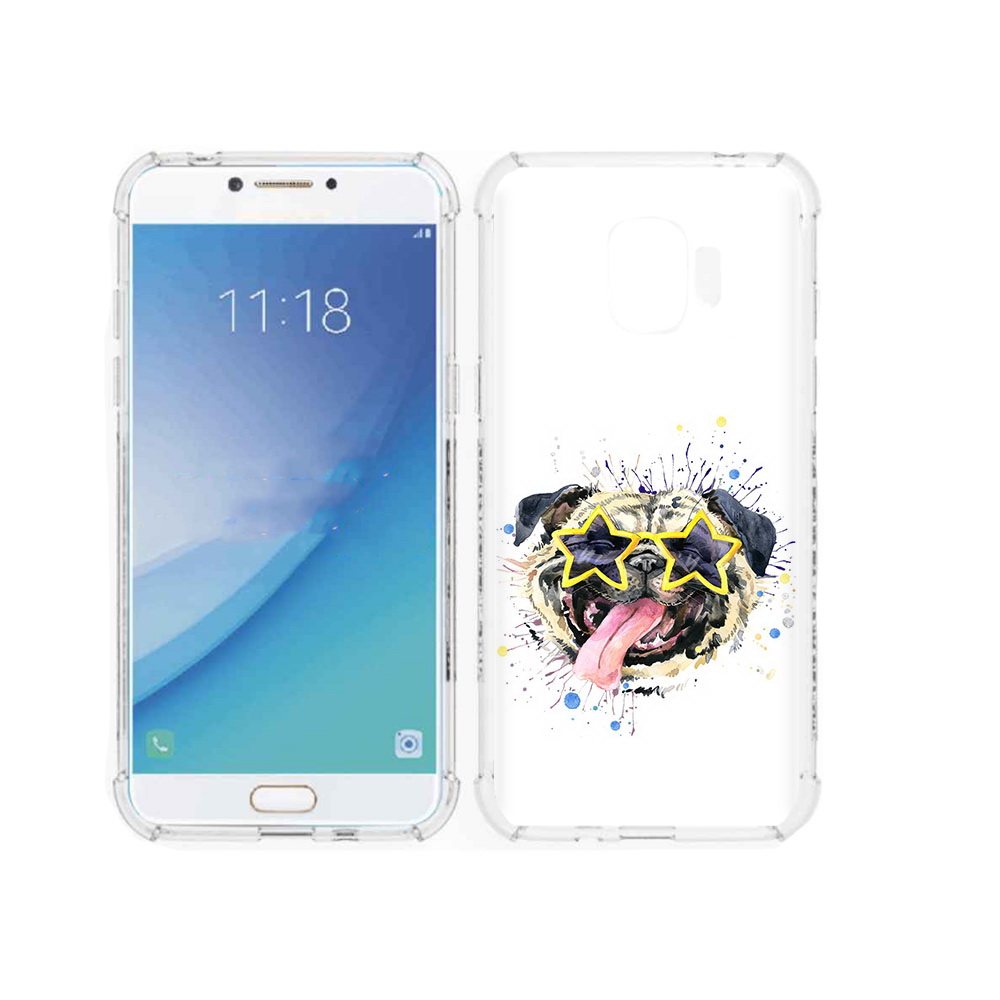 

Чехол MyPads Tocco для Samsung Galaxy J2 Pro (2018) мопс боксер (PT226925.585.482), Прозрачный, Tocco