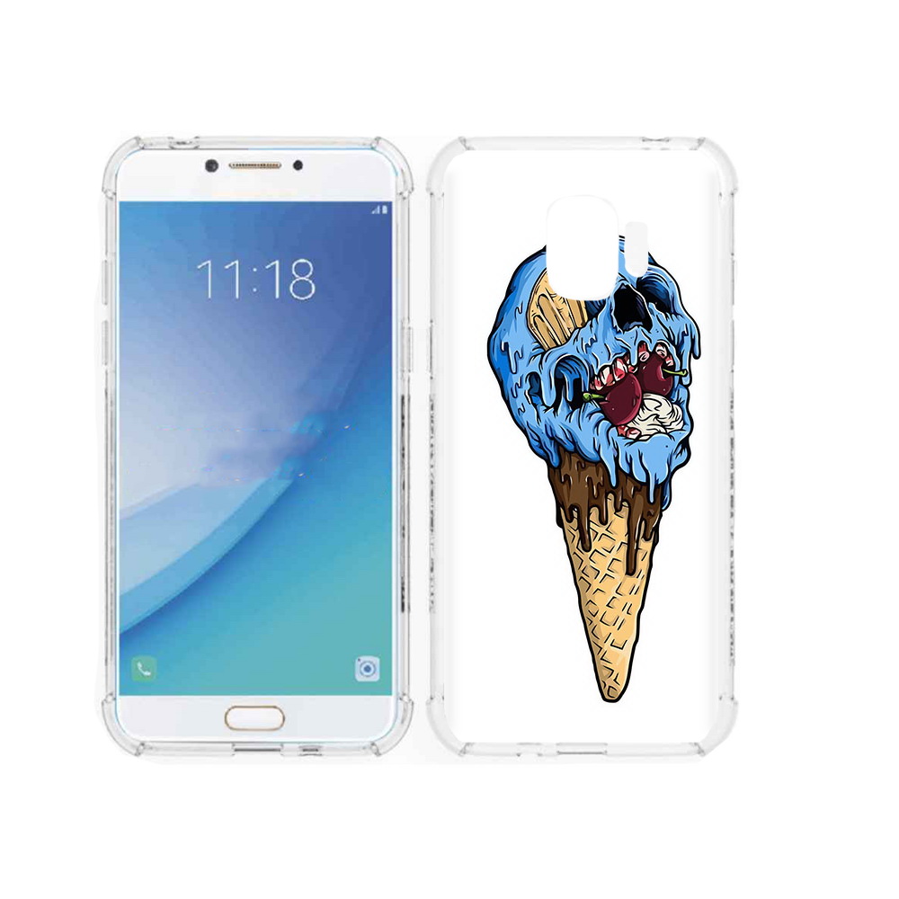 

Чехол MyPads Tocco для Samsung Galaxy J2 Pro (2018) мороженное череп (PT226925.585.484), Прозрачный, Tocco