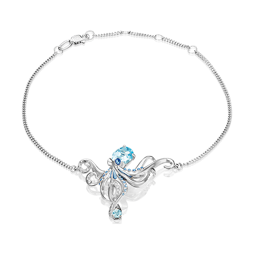 фото Браслет из серебра с топазом/эмалью platina jewelry 05-0685-00-201-0200-69