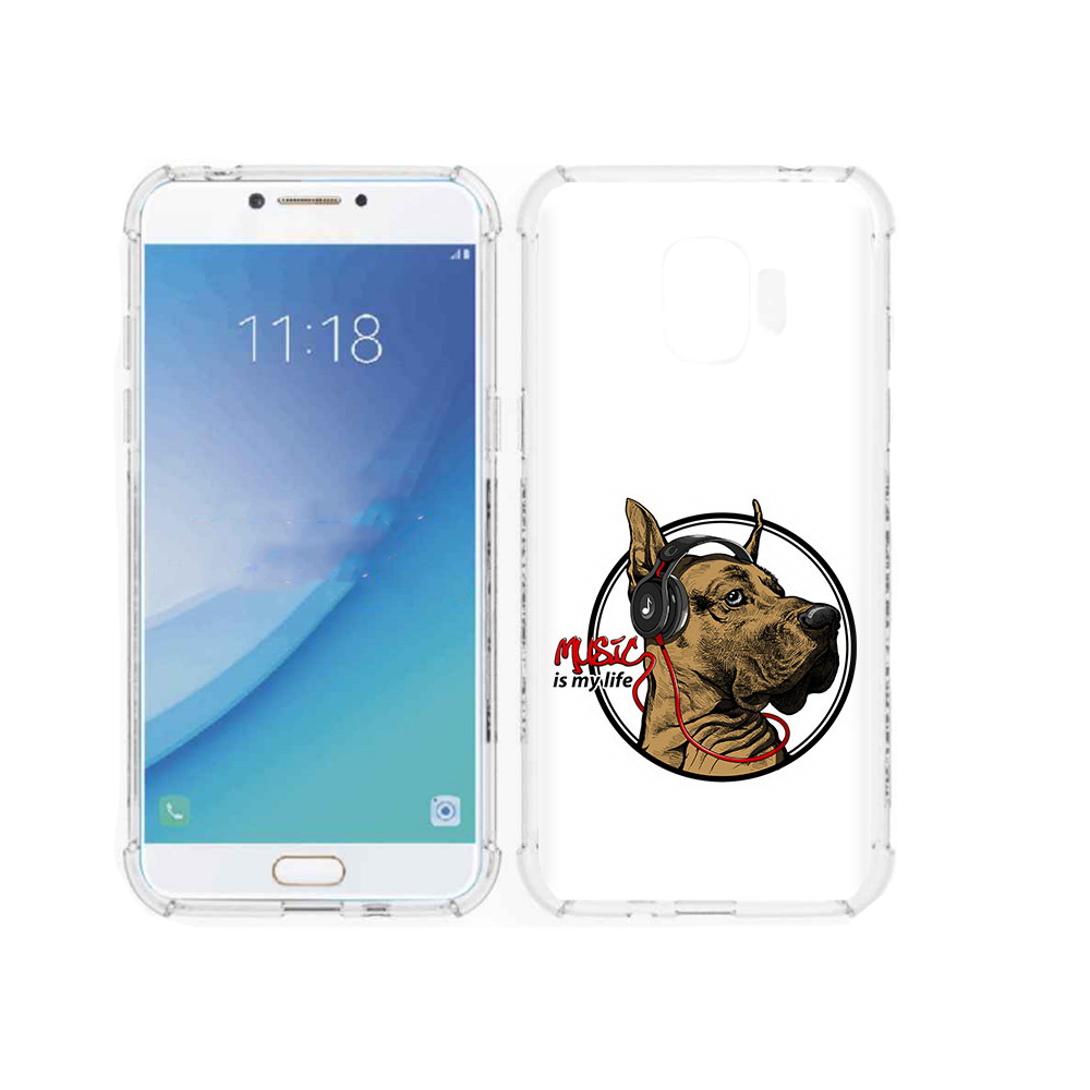 

Чехол MyPads Tocco для Samsung Galaxy J2 Pro (2018) музыкальная собака (PT226925.585.490), Прозрачный, Tocco