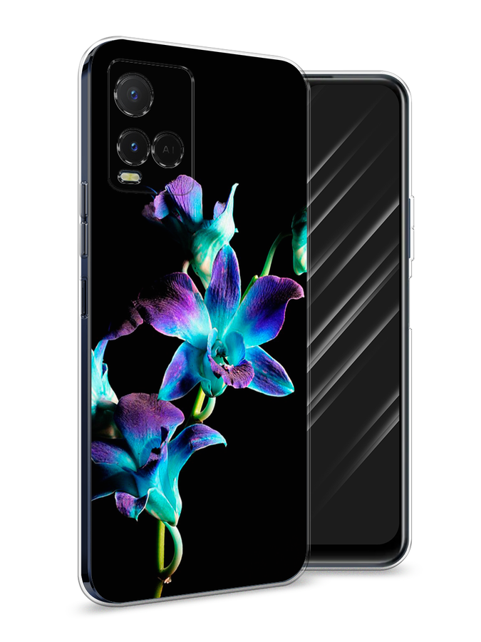 

Чехол Awog на Vivo Y21e "Синий цветок на черном", Разноцветный, 266350-8