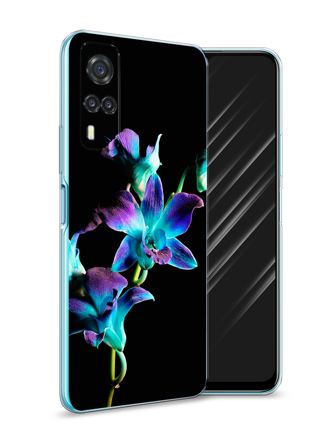 

Чехол Awog на Vivo Y31/Y53s 4G "Синий цветок на черном", Разноцветный, 263750-8