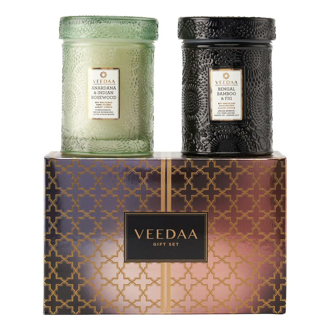 Набор свечей ароматических в банке Veedaa Mandala Glass Duo Gift Set Style 4 2 шт
