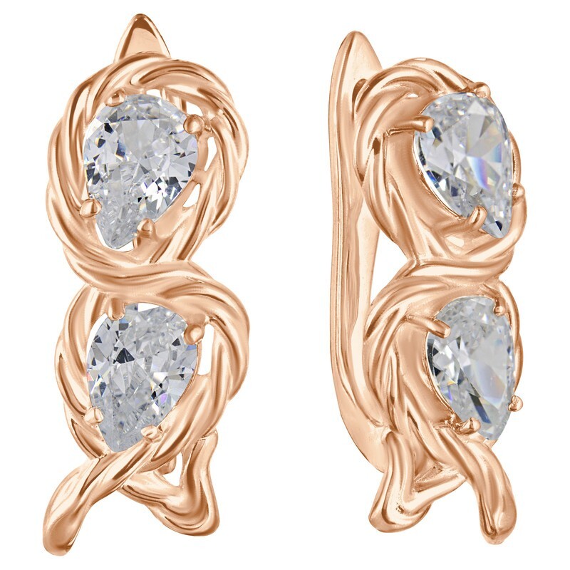

Серьги из серебра с кристаллом ювелирным LAZURIT-ONLINE 8309RG, 8309RG