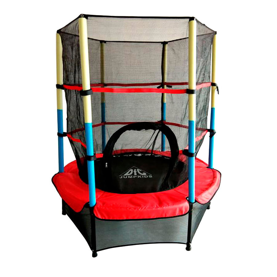 фото Батут dfc jump kids 55' красный/желтый/синий, сетка (137см) 55inch-jd-ryb, без лестницы