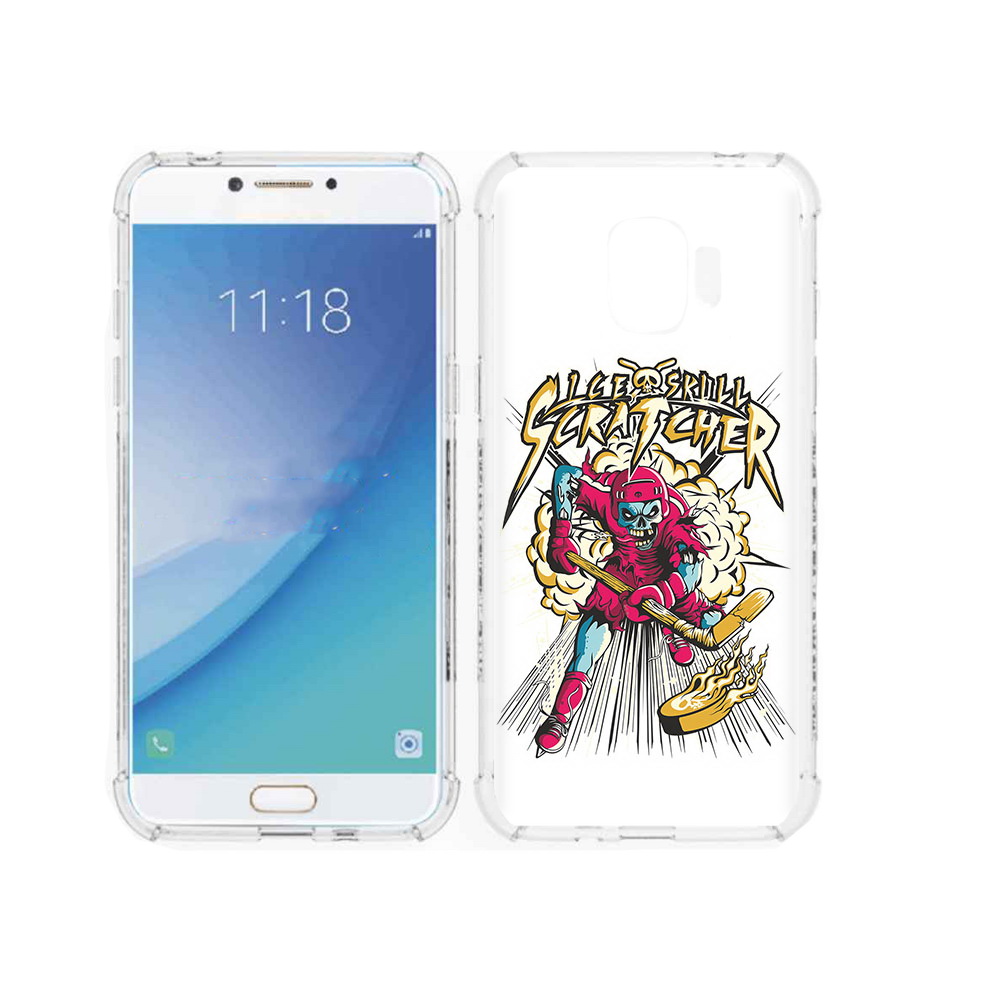 

Чехол MyPads Tocco для Samsung Galaxy J2 Pro (2018) нарисованный скелет хоккеист, Прозрачный, Tocco