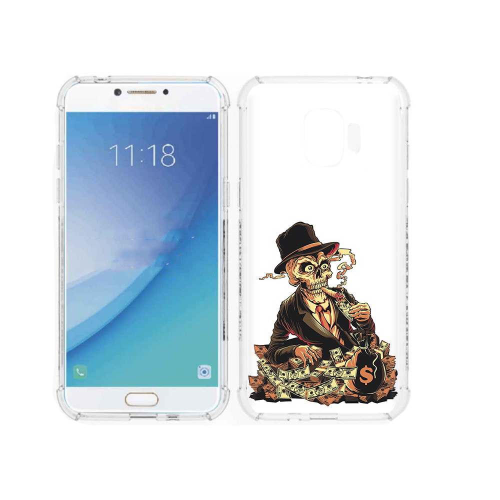 

Чехол MyPads Tocco для Samsung Galaxy J2 Pro (2018) нарисованный череп с сигаретой, Прозрачный, Tocco