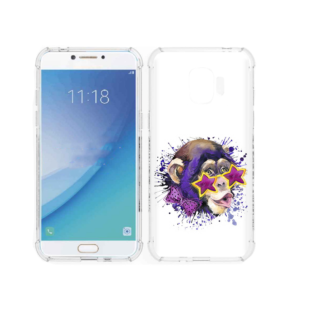 

Чехол MyPads Tocco для Samsung Galaxy J2 Pro (2018) обезьяна в очках (PT226925.585.524), Прозрачный, Tocco