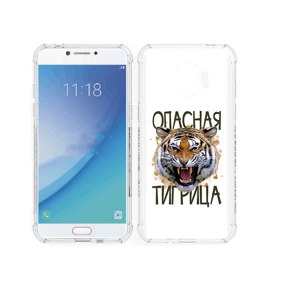

Чехол MyPads Tocco для Samsung Galaxy J2 Pro (2018) опасная тигрица (PT226925.585.527), Прозрачный, Tocco