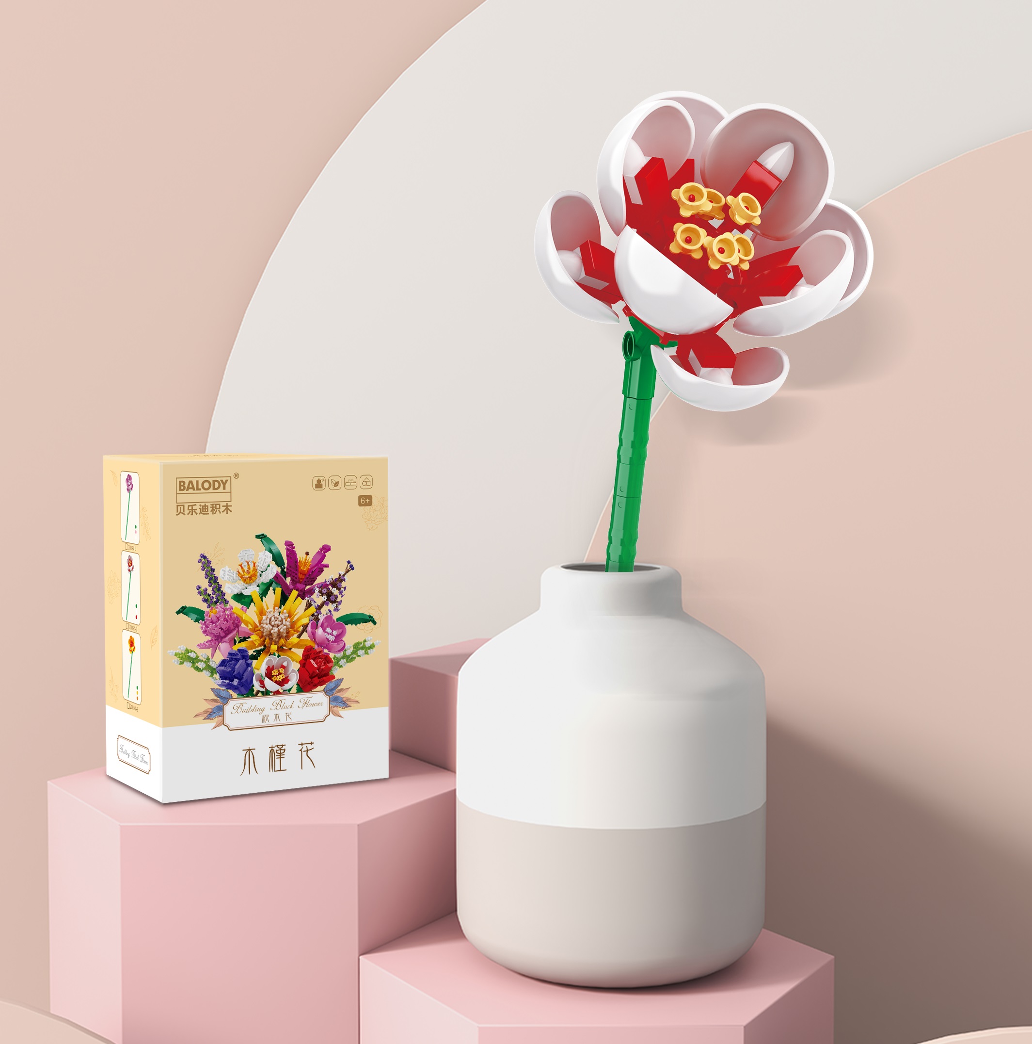 Конструктор 3D из миниблоков Balody Цветок Орхидея белая 76 элементов - BA20094-2