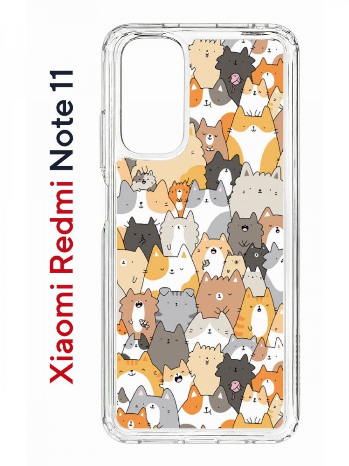 фото Чехол на xiaomi redmi note 11/11s kruche print котики,противоударный бампер с принтом кruче