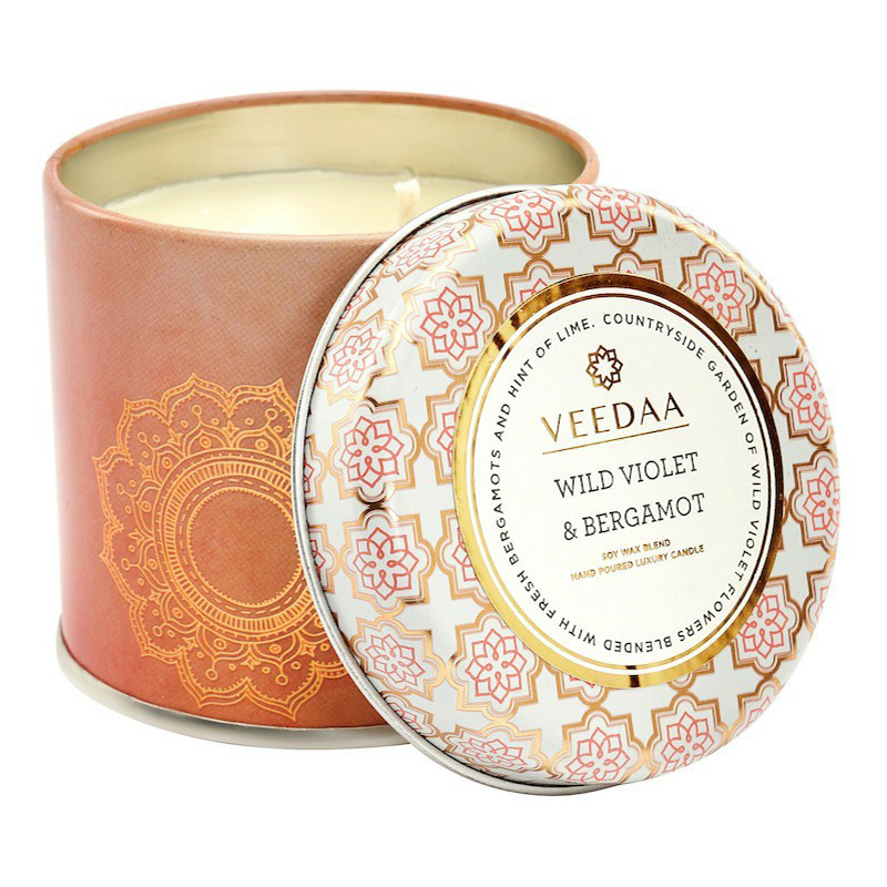 фото Свеча ароматическая в банке veedaa wild violet & bergamot