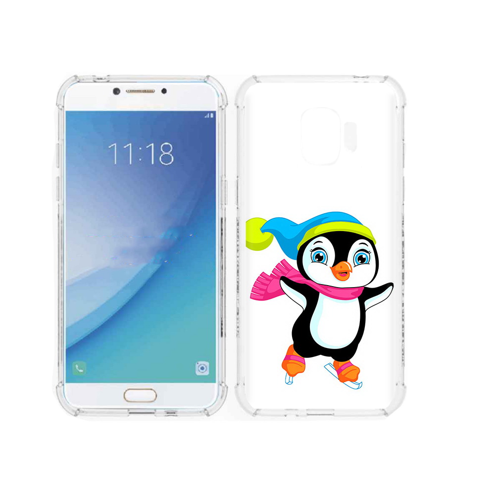 

Чехол MyPads Tocco для Samsung Galaxy J2 Pro (2018) пингвин на коньках (PT226925.585.540), Прозрачный, Tocco