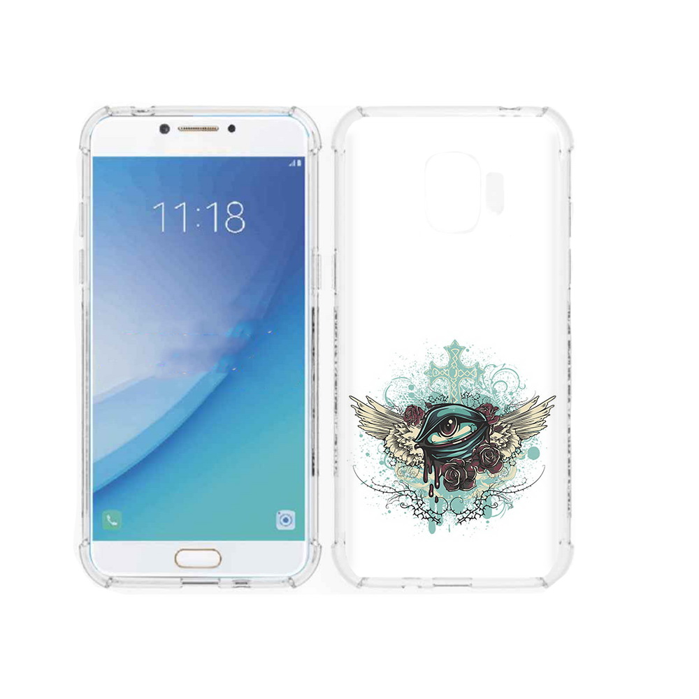 

Чехол MyPads Tocco для Samsung Galaxy J2 Pro (2018) плачущий глаз с крыльями, Прозрачный, Tocco