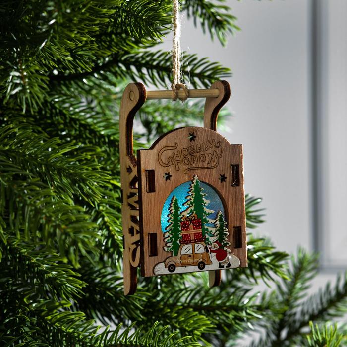 

Елочная игрушка Сани с дедом морозом и машиной 6117357 1 шт. разноцветный, Сани с дедом морозом и машиной