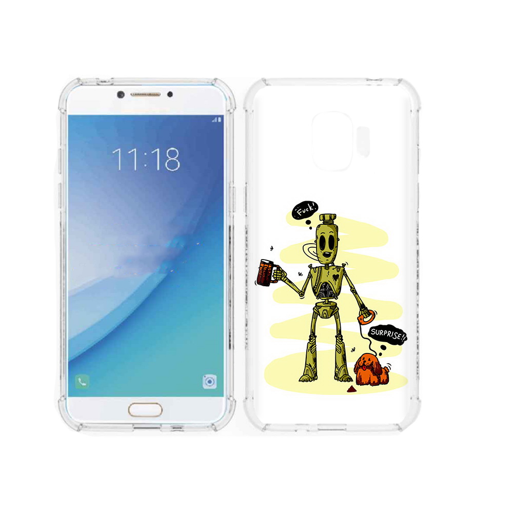 

Чехол MyPads Tocco для Samsung Galaxy J2 Pro (2018) прикольный робот (PT226925.585.557), Прозрачный, Tocco