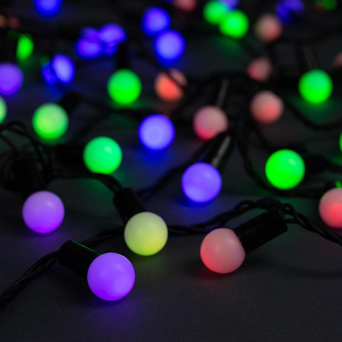 

Световая гирлянда новогодняя Шарики 1.5 см 671568 20 м разноцветный/RGB, Шарики 1.5 см