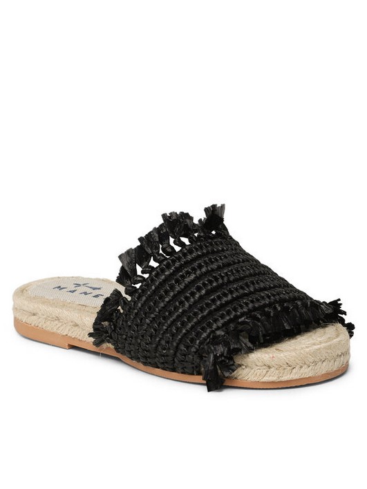 Эспадрильи женские Manebi Fringed Knots Raffia Jute Sandals V 3.1 Y0 черные 35 EU