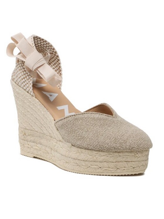 

Эспадрильи женские Manebi Heart-Shaped Wedge Espadrilles O 7.1 WH бежевые 39 EU, Бежевый, Heart-Shaped Wedge Espadrilles O 7.1 WH