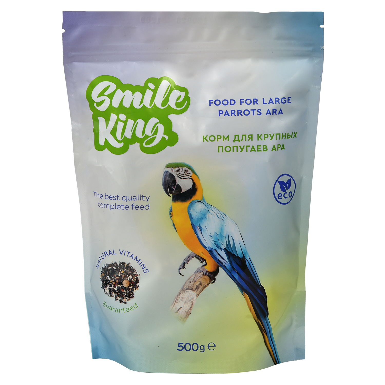 Сухой корм для крупных попугаев Ара Smile King, 500 г