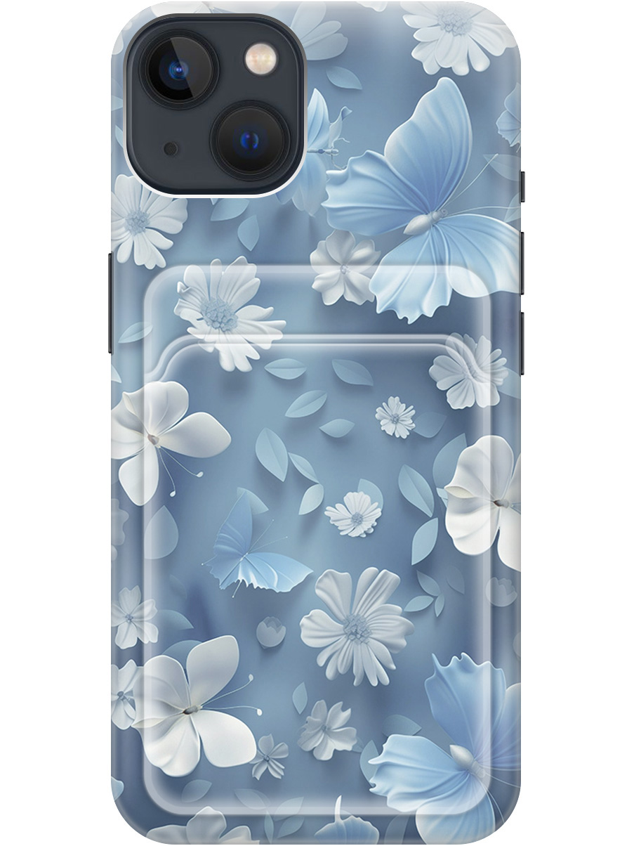 

Силиконовый чехол на Apple iPhone 13 Mini с принтом с карманом для карты прозрачный 784367, Прозрачный;белый;голубой, 732241210