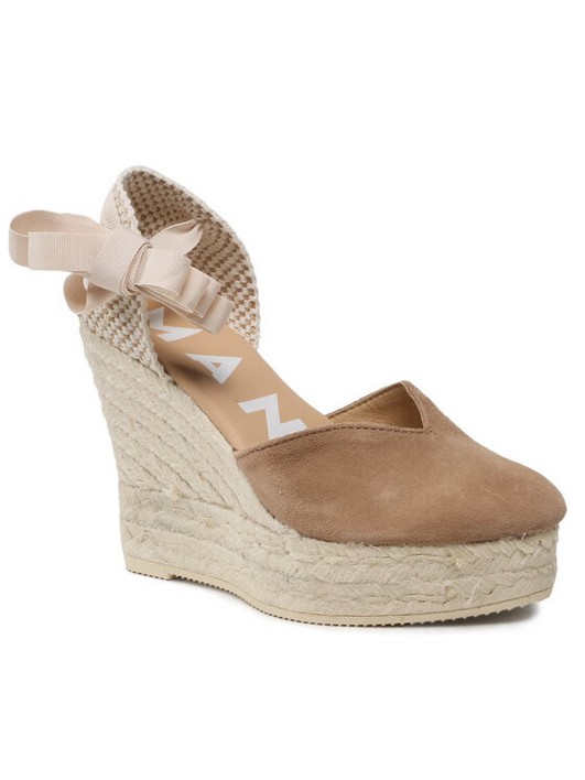 Эспадрильи женские Manebi Heart-Shaped Wedge Espadrilles W 1.9 WH коричневые 40 EU