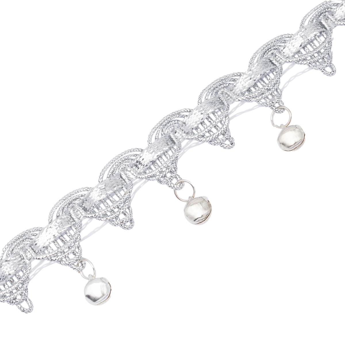 

Тесьма металлизированная с бубенчиками Astra&Craft, арт. 3AR116, 1,5см*9,14м (серебро), Серебристый