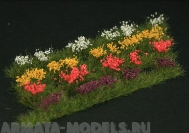 

GL301 Strips of wild flowers, 4 different colours red, violet, white, yellow