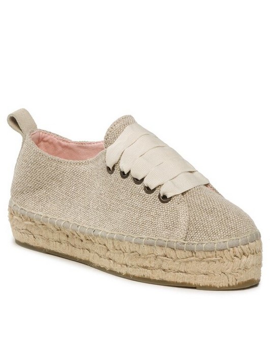 

Эспадрильи женские Manebi Lace-Up Espadrilles O 7.1 E0 бежевые 37 EU, Бежевый, Lace-Up Espadrilles O 7.1 E0