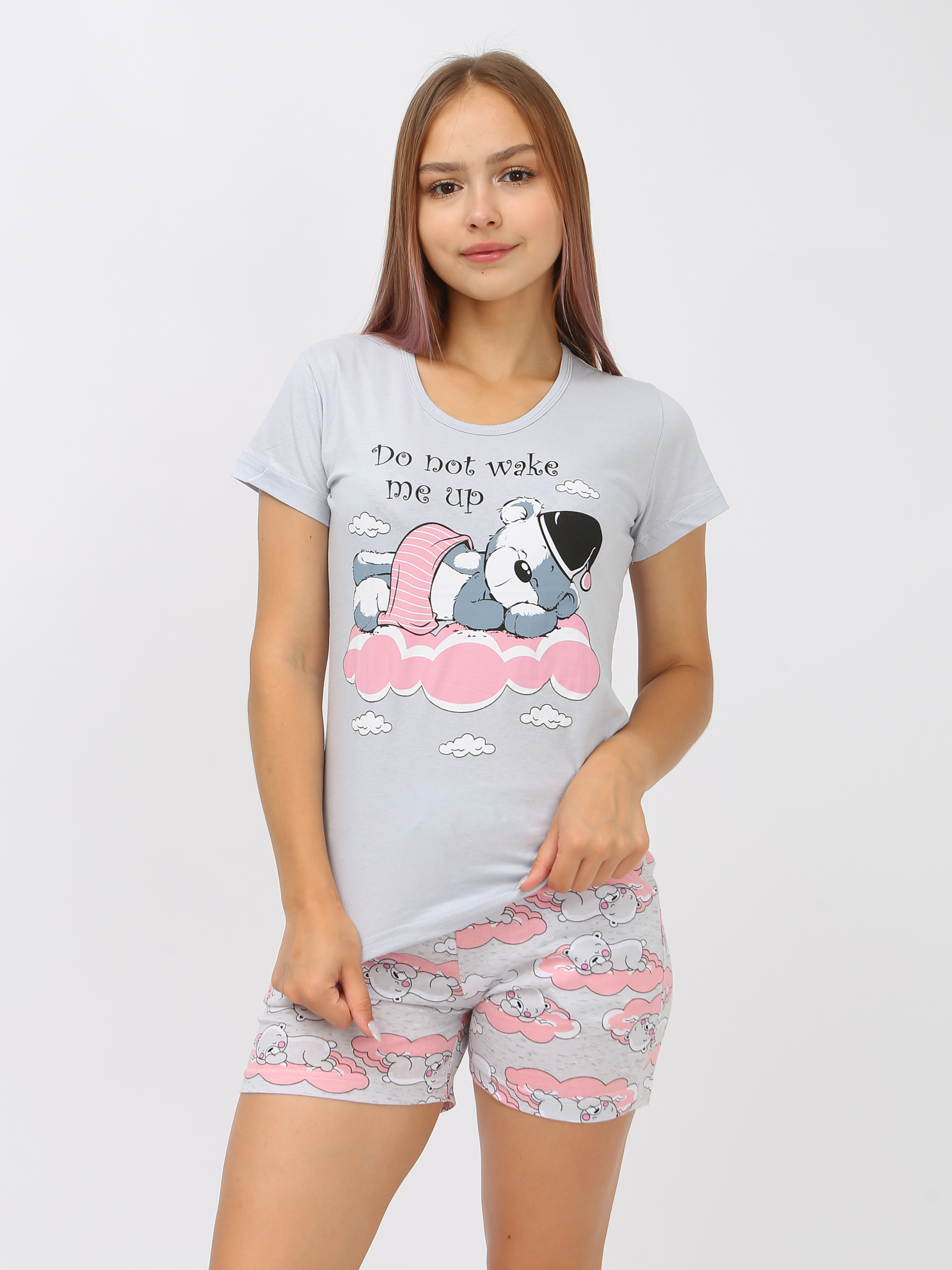 

Пижама женская Soft home П003 серая 44 RU, Серый, П003