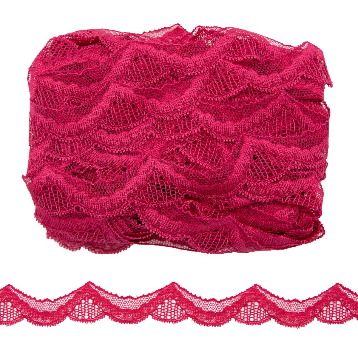 

Кружево эластичное АЙРИС, арт. 2.79-81P, 2,8 см*14 м (бордовый)