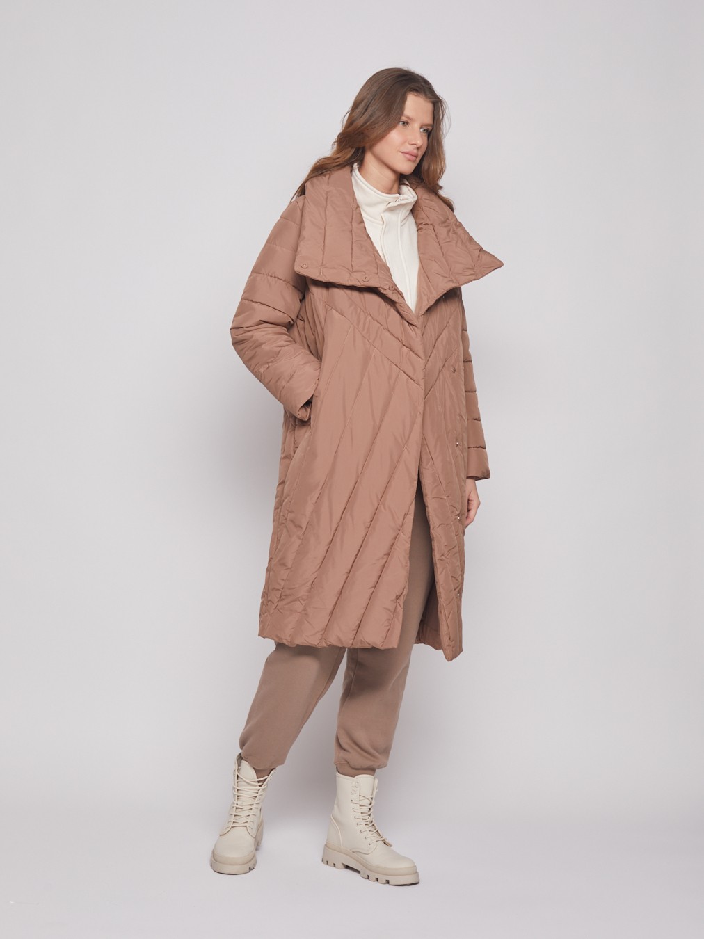 Пальто женское Zolla 022345297134 коричневое S