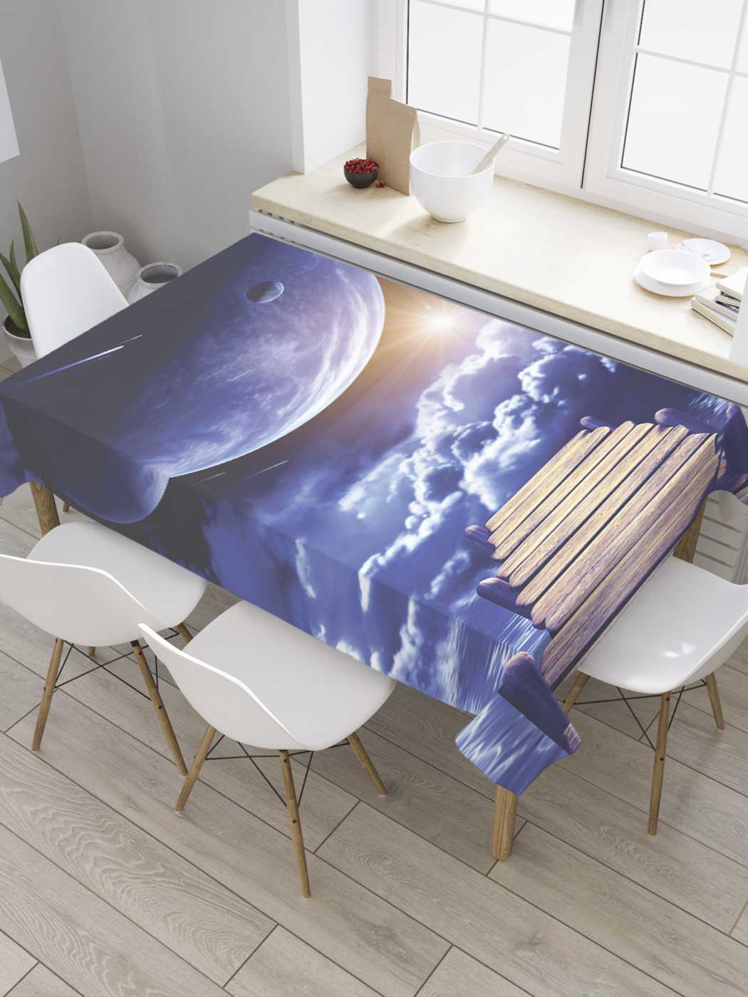 

Скатерть прямоугольная JoyArty "Большая луна у реки" из оксфорда, 180x145 см, Серый, Большая луна у реки